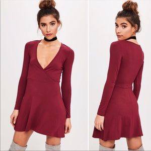 NWT MISSGUIDED LONG SLEEVE JERSEY SKATER DRESS